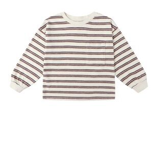 Rylee + Cru Relaxed Striped Long-Sleeve Tee with Pocket